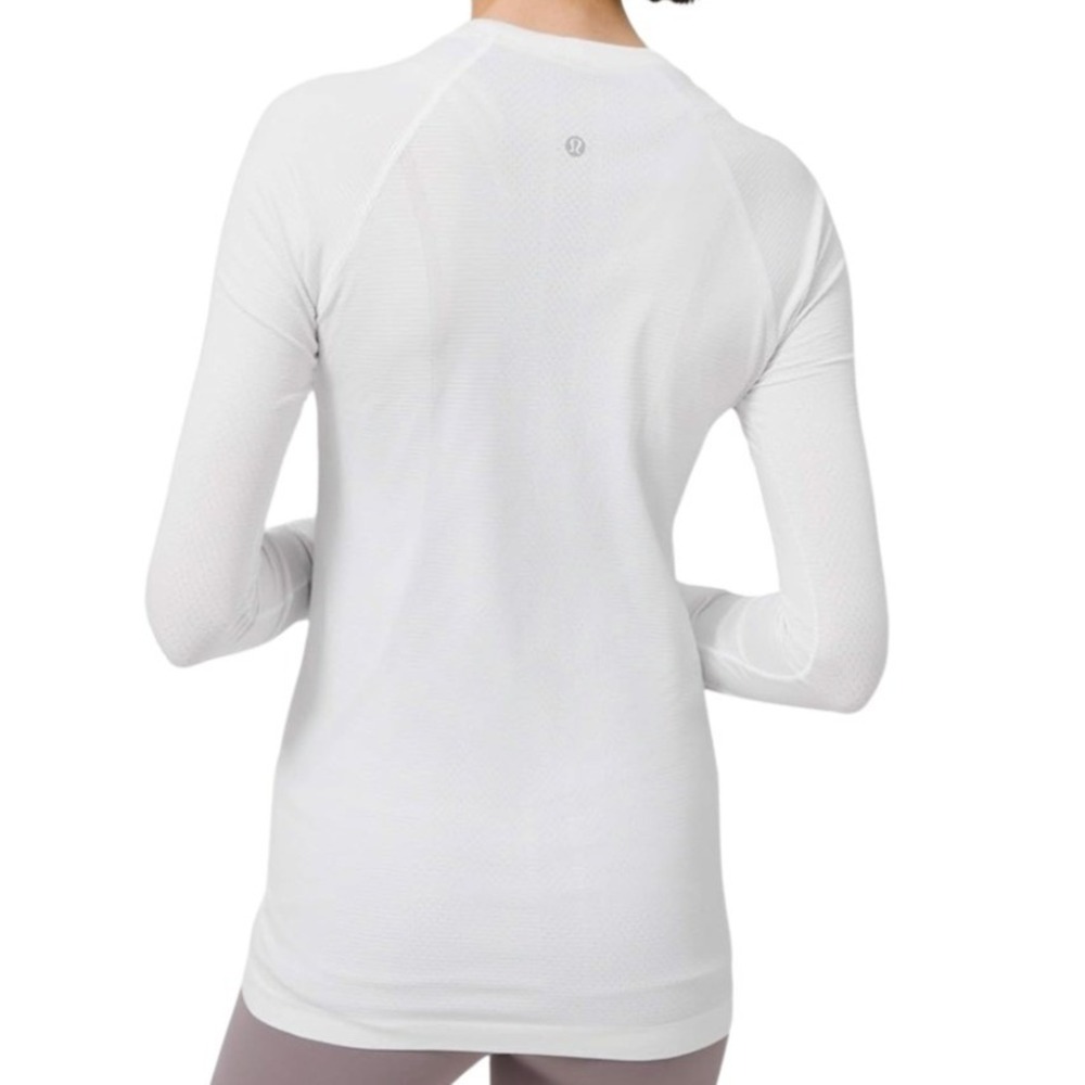 Lululemon Swiftly Tech Long Sleeve Women's‎ White Athletic Top Shirt Size 10 - Picture 2 of 9